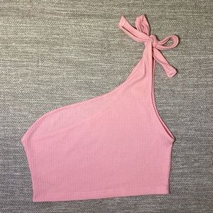 Pink Tie-Up Crop Top
